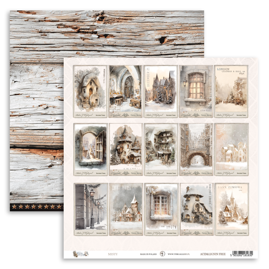 UHK-WW WHITE WHISPERS - ZESTAW PAPIERÓW DWUSTRONNYCH 30,5 x 30,5 cm
