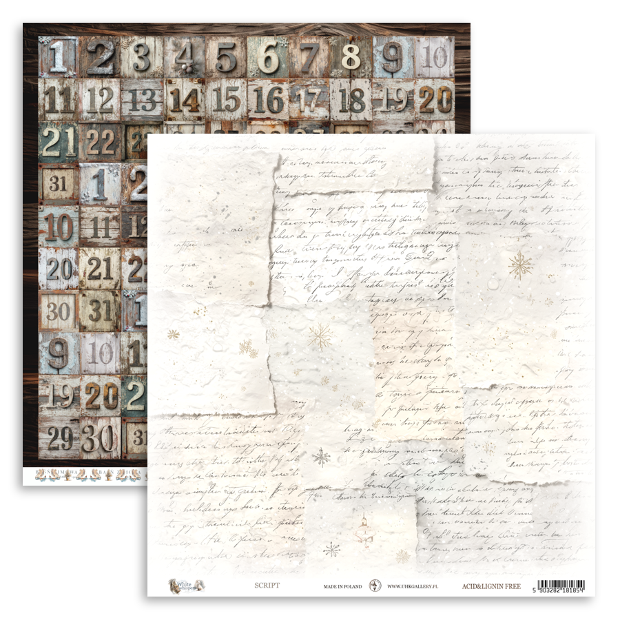 UHK-WW WHITE WHISPERS - ZESTAW PAPIERÓW DWUSTRONNYCH 30,5 x 30,5 cm
