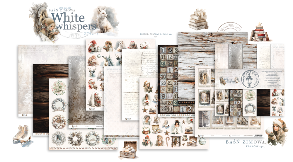 UHK-WW WHITE WHISPERS - ZESTAW PAPIERÓW DWUSTRONNYCH 30,5 x 30,5 cm