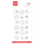 CA3216 Kryształki samoprzylepne - Decorations Stars Rhinestones Silver-gwiazdki srebrne