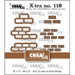 CLXTRA118 Wykrojnik X-tra dies Crealies • Brickwall Large with Loose Bricks-mur,cegły