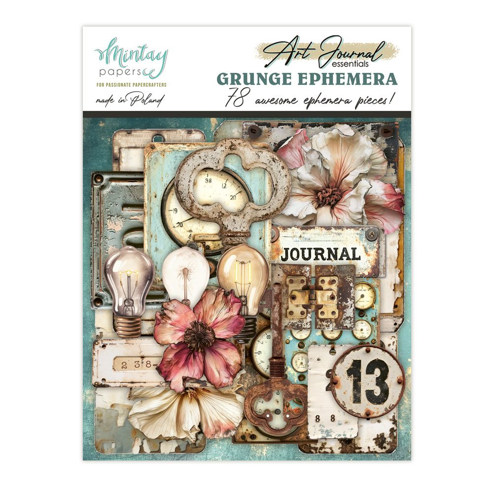 MT-ART-C04 Art Journal - MINTAY PAPERS Papierowe Elementy- Grunge-78szt
