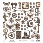 MT-BASIC-A17  Arkusz 30,5 x 30,5 cm z elementami do wycinania-STEAMPUNK