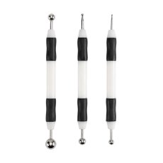 1009-004 Vaessen Creative • Embossing Pens 3Pieces - 3 dłutka kulkowe biało-czarne