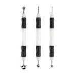 1009-004 Vaessen Creative • Embossing Pens 3Pieces - 3 dłutka kulkowe biało-czarne