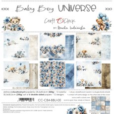 CC-C84-BBU-00 BABY BOY UNIVERSE- zestaw papierów 30,5x30,5cm