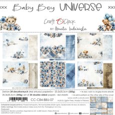CC-C84-BBU-07 BABY BOY UNIVERSE-zestaw papierów 20,3x20,3cm