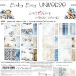 CC-C84-BBU-09 BABY BOY UNIVERSE- zestaw papierów 20,3x20,3cm - MIX