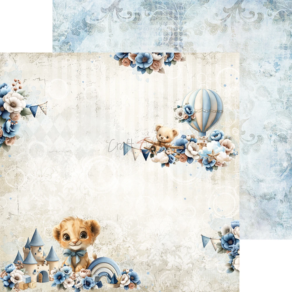 CC-C84-BBU-09 BABY BOY UNIVERSE- zestaw papierów 20,3x20,3cm - MIX