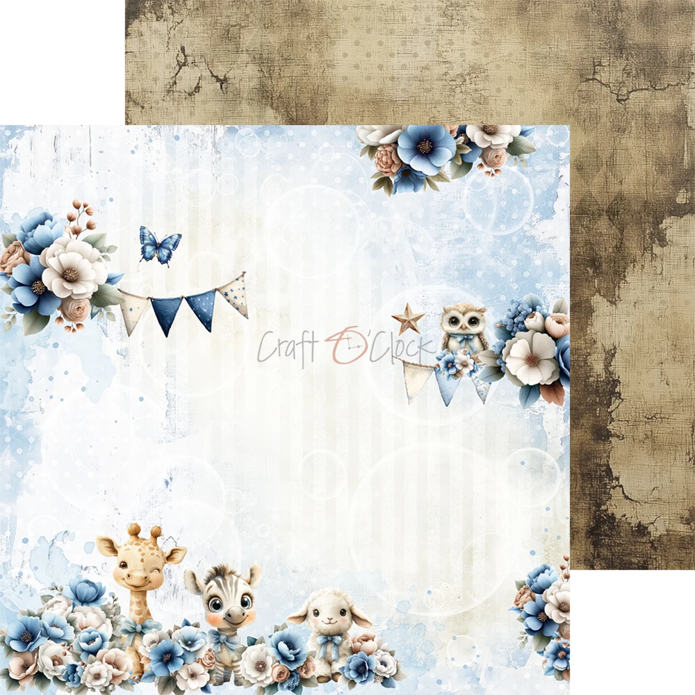 CC-C84-BBU-09 BABY BOY UNIVERSE- zestaw papierów 20,3x20,3cm - MIX