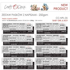 CC-NPL-05 NAPISY POLSKIE - zestaw PASKÓW 05- BABY GIRL & BOY