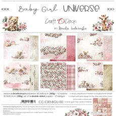 CC-C83-BGU-00 BABY GIRL UNIVERSE- zestaw papierów 30,5x30,5cm