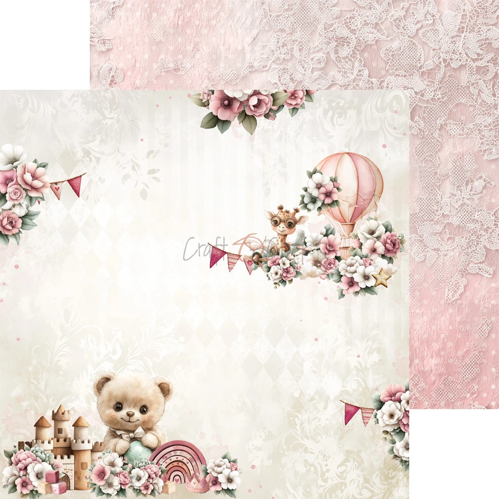 CC-C83-BGU-09 BABY GIRL UNIVERSE- zestaw papierów 20,3x20,3cm - MIX