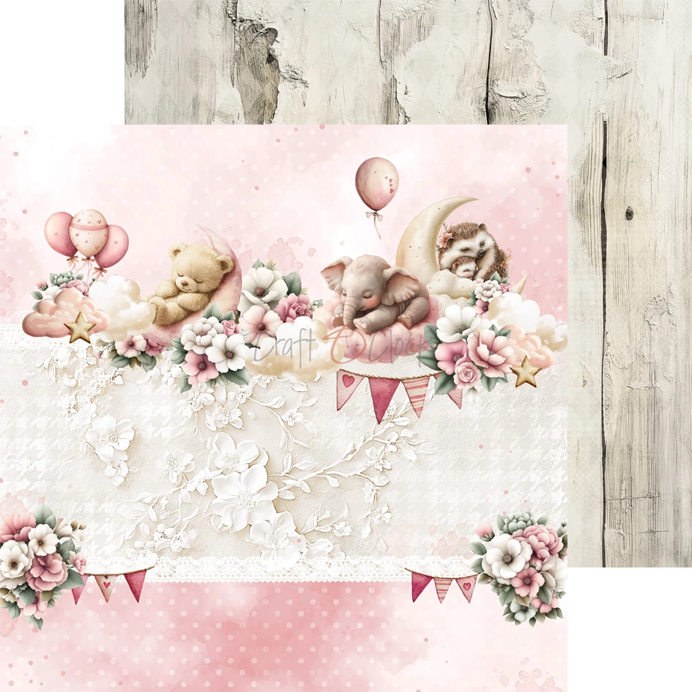 CC-C83-BGU-09 BABY GIRL UNIVERSE- zestaw papierów 20,3x20,3cm - MIX