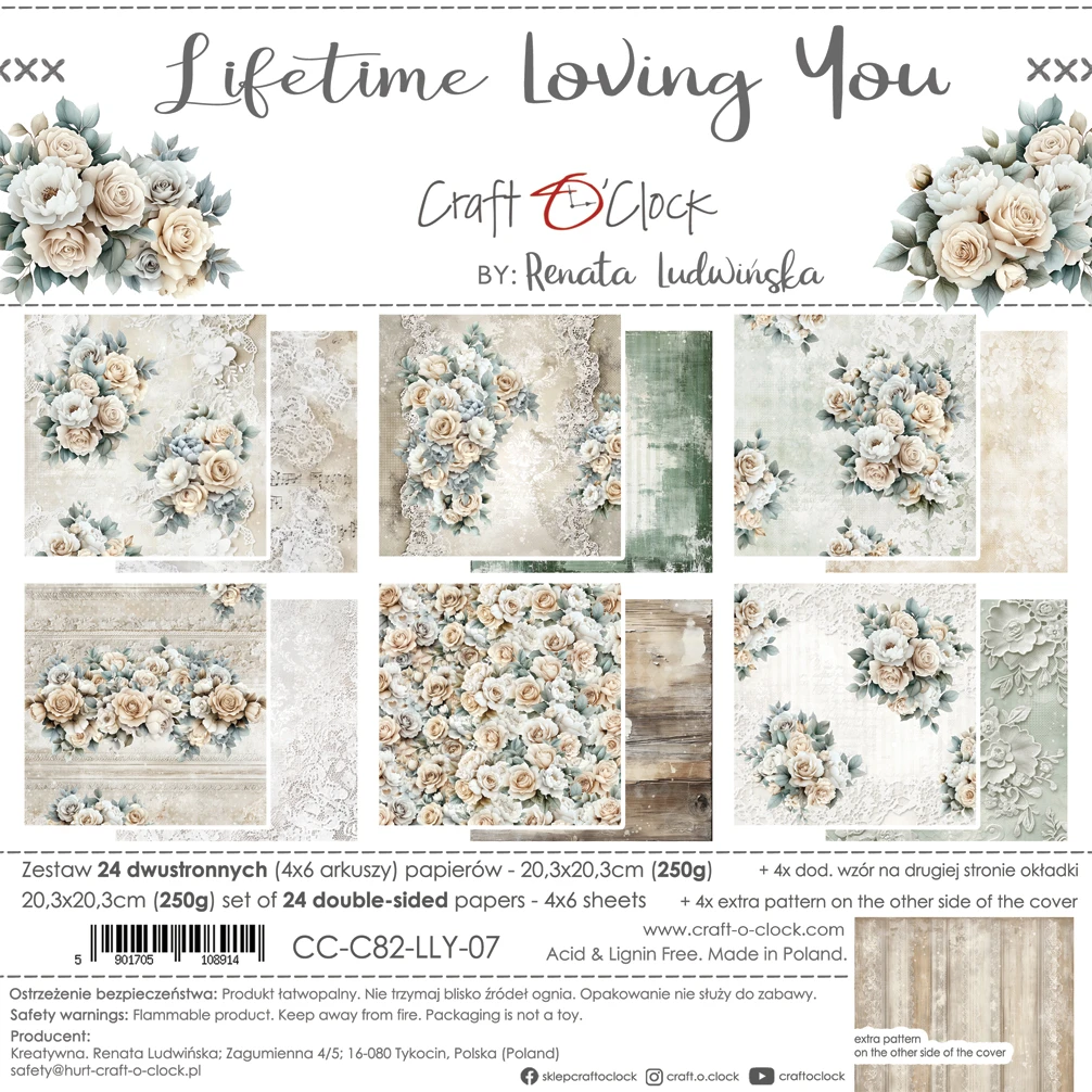 CC-C82-LLY-09 LIFETIME LOVING YOU- zestaw papierów 20,3x20,3cm - MIX