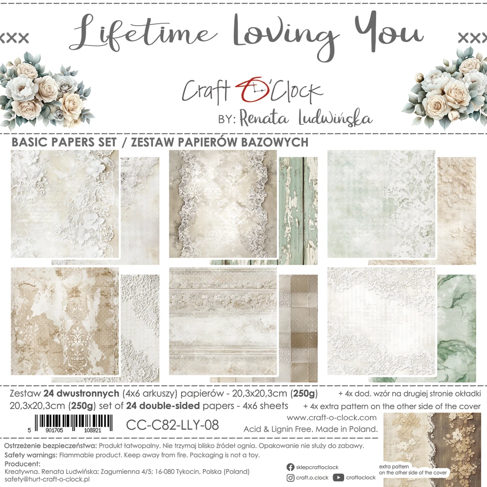 CC-C82-LLY-09 LIFETIME LOVING YOU- zestaw papierów 20,3x20,3cm - MIX