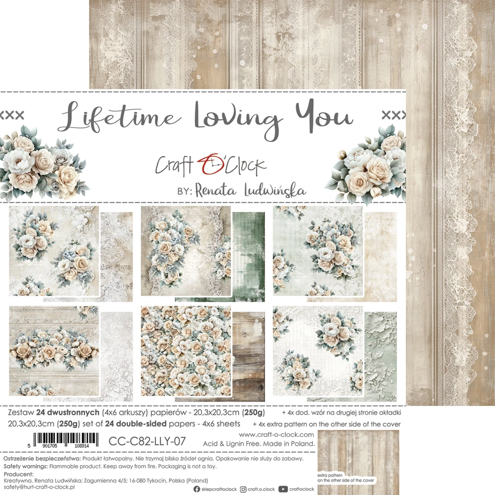 CC-C82-LLY-09 LIFETIME LOVING YOU- zestaw papierów 20,3x20,3cm - MIX