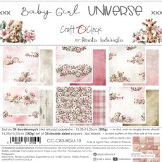 CC-C83-BGU-10 BABY GIRL UNIVERSE- zestaw papierów 15,25x15,25cm