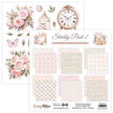 SB-SHPA2-10 Bloczek papierów 20,3x20,3 cm Scrap Boys -Shabby Pack 2 