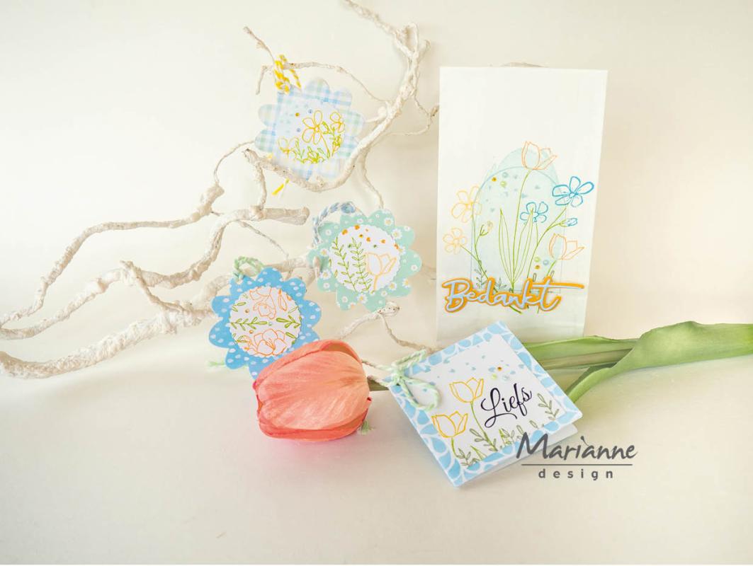 CR1722 Wykrojnik Marianne Design-Craftable -Flower Tag