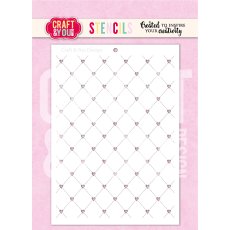 SC017 Stencil / Maska Heart Grid/serduszka - Craft & You Design
