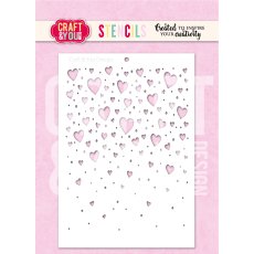 SC019 Stencil / Maska Floating Hearts/ Spadające Serduszka- Craft & You Design
