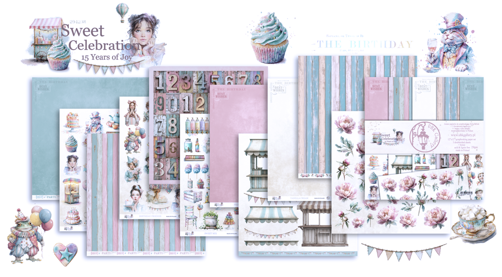 UHK-SC SWEET CELEBRATION - ZESTAW PAPIERÓW DWUSTRONNYCH 30,5 x 30,5 cm