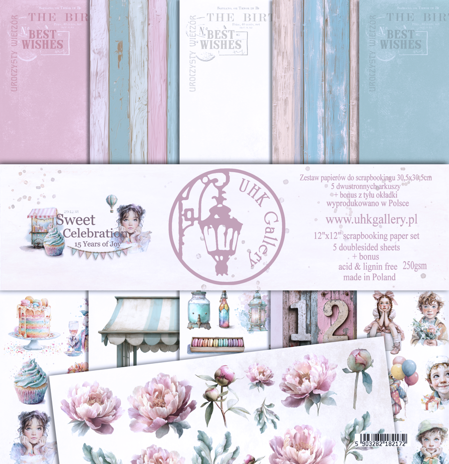 UHK-SC SWEET CELEBRATION - ZESTAW PAPIERÓW DWUSTRONNYCH 30,5 x 30,5 cm