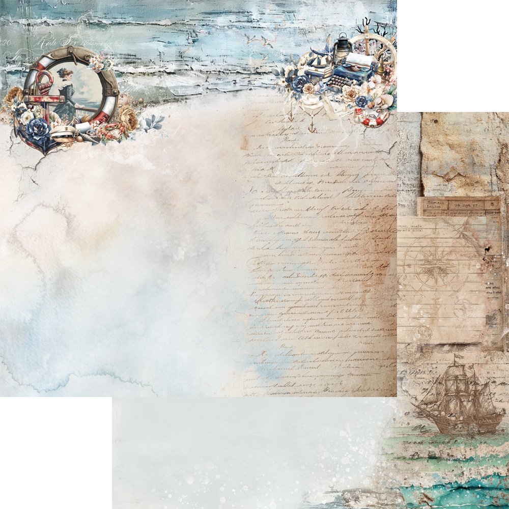 AA-OB-08 Alchemy of Art - 8x8'' - zestaw papierów 20,3x20,3cm- Ocean blue