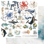 AA-OB-11 Papier dwustronny 30x30,5cm do samodzielnego wyciecia-Ocean blue