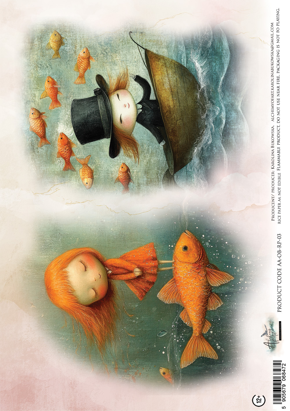 AA-OB-RP-03 Papier ryżowy A4 -Ocean blue
