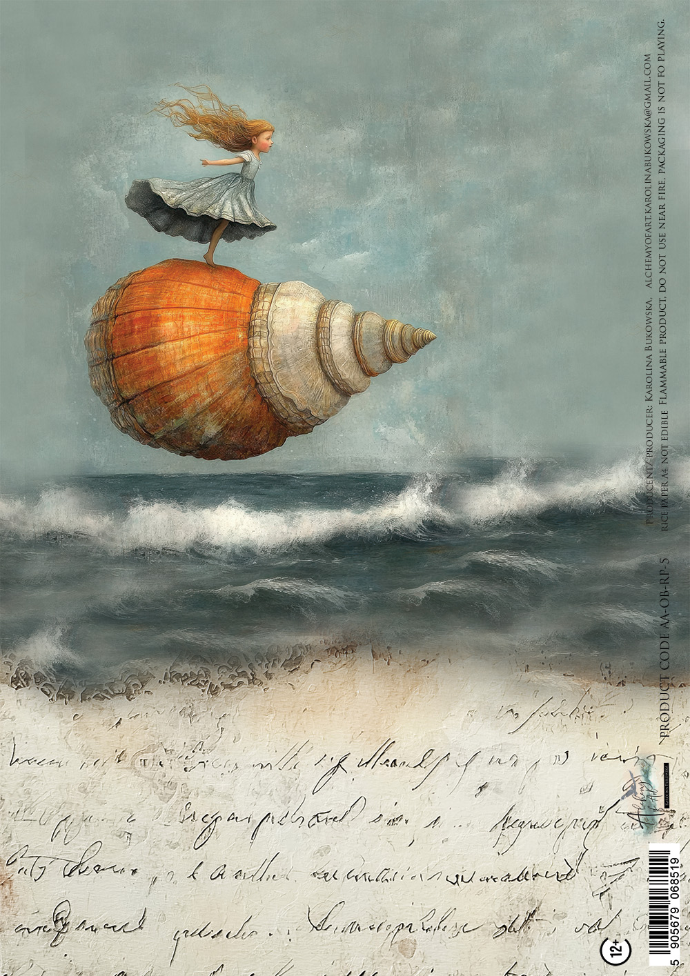 AA-OB-RP-05 Papier ryżowy A4 -Ocean blue