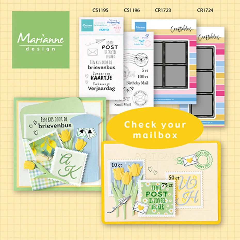 CR1724 Wykrojnik Marianne Design-Craftable -Die 3 Stamps-3 znaczki