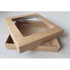 ECO-KW-KR Pudełko 160x160x25mm - kraftowe z okienkiem