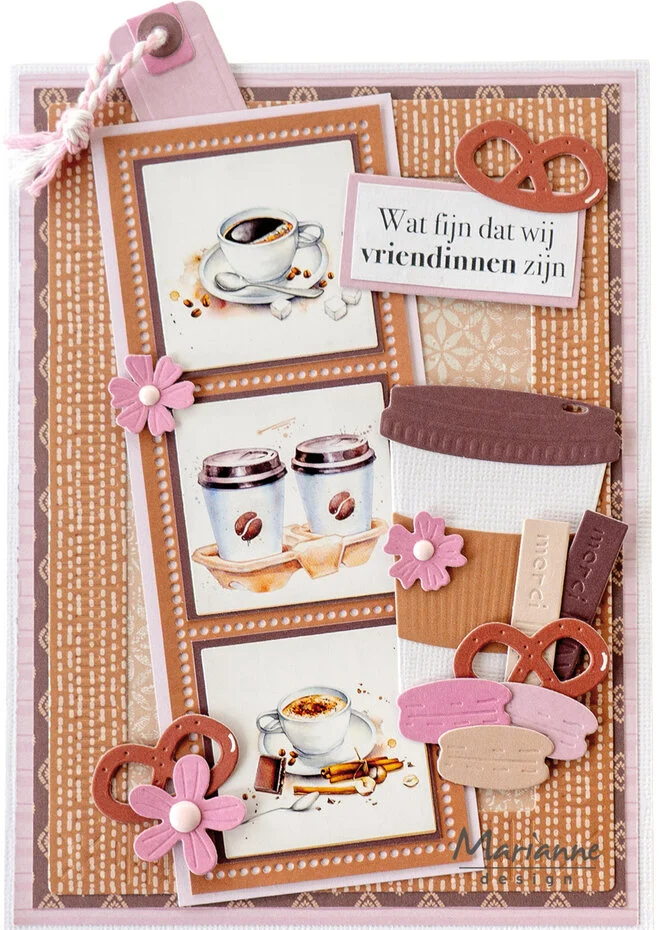 VK9647 Papier do Decoupage -arkusz A4- Stamps Coffee & Tea