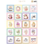 VK9647 Papier do Decoupage -arkusz A4- Stamps Coffee & Tea