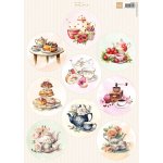 VK9648 Papier do Decoupage -arkusz A4- Teatime - kółeczka