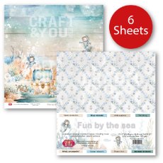 CPS-FUN30-6 FUN BY THE SEA - Zestaw 6 papierów 30,5x30,5cm - Craft&You Design 