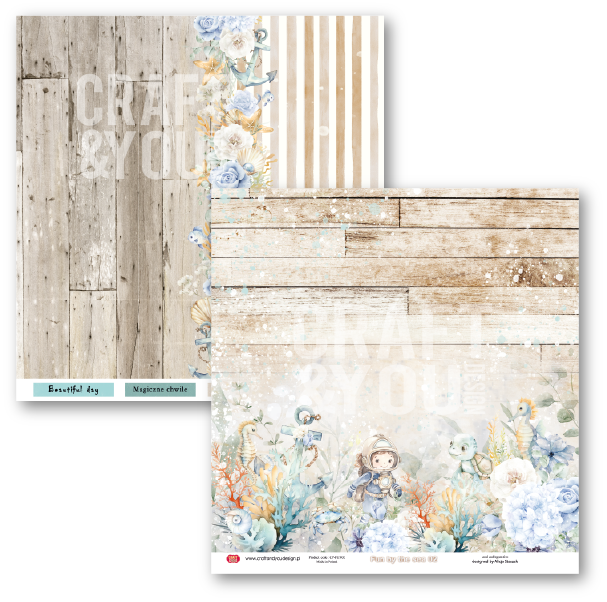 CPS-FUN30-6 FUN BY THE SEA - Zestaw 6 papierów 30,5x30,5cm - Craft&You Design