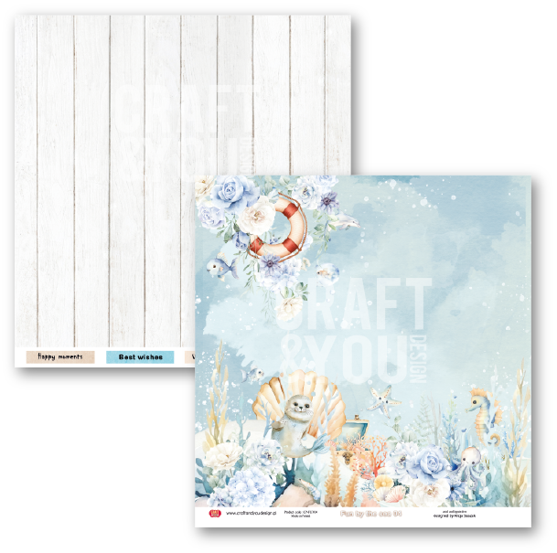 CPS-FUN30-6 FUN BY THE SEA - Zestaw 6 papierów 30,5x30,5cm - Craft&You Design