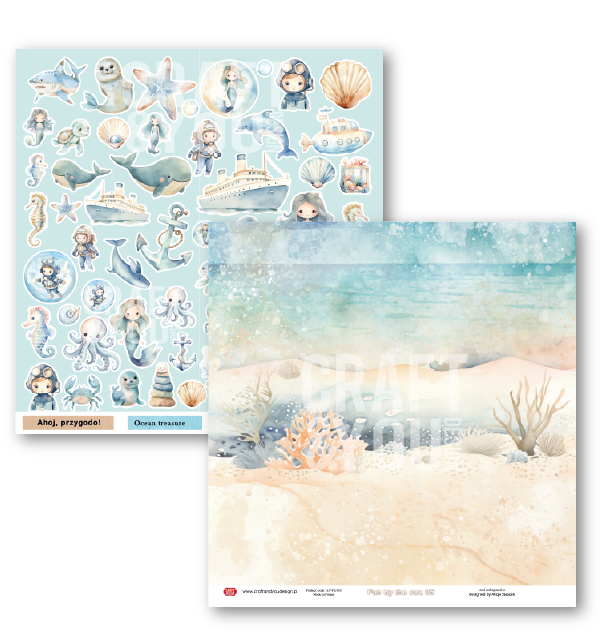 CPS-FUN30-6 FUN BY THE SEA - Zestaw 6 papierów 30,5x30,5cm - Craft&You Design