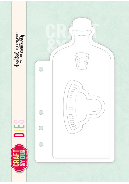 CW410 Wykrojnik /Die -Bottle -Journal Base by Bea / Butelka Baza Journala Craft&You Design