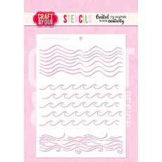 SC022 Stencil / Maska -Waves/fale - Craft & You Design