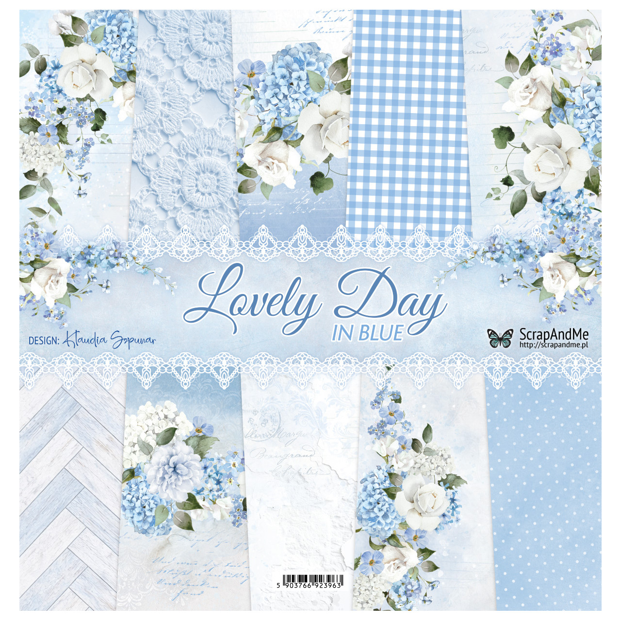 LDIB-11 Zestaw Papierów ScrapAndMe - Lovely Day IN BLUE 30x30cm