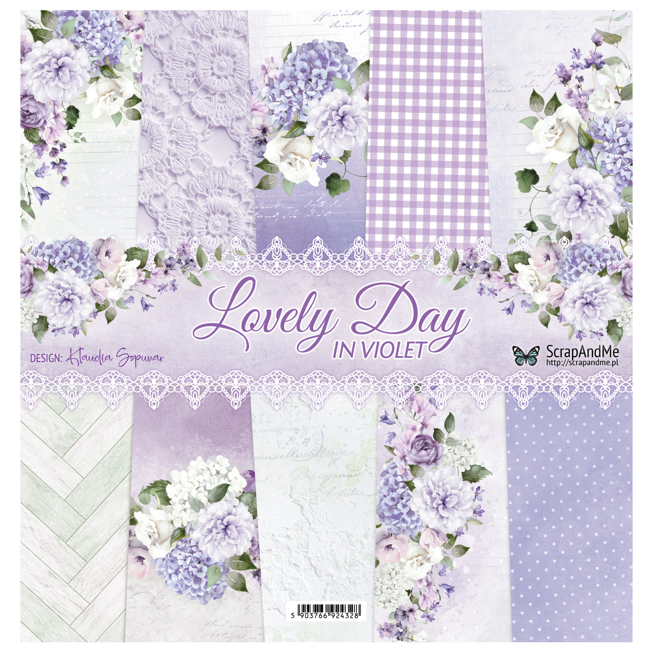 LDIV-11 Zestaw Papierów ScrapAndMe - Lovely Day IN VIOLET 30x30cm