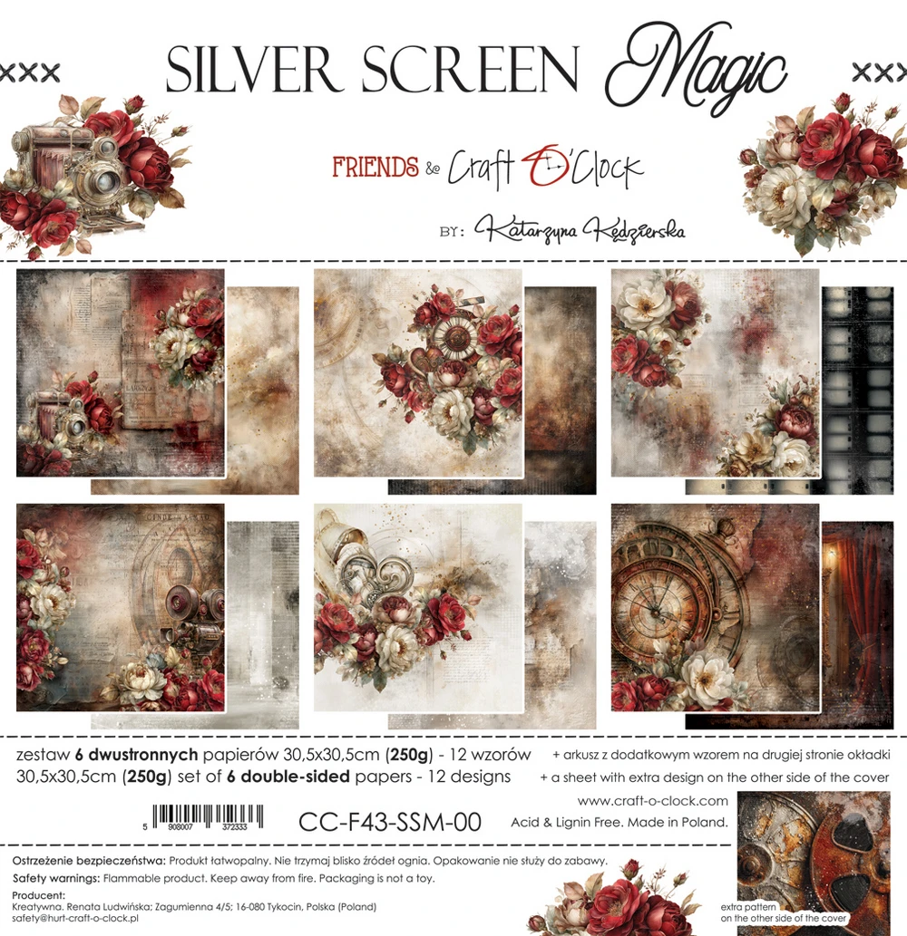 CC-F43-SSM-00 PRZEDSPRZEDAŻ *SILVER SCREEN MAGIC - zestaw papierów 30,5x30,5cm-wysyłka po 17 lipca 2026r.