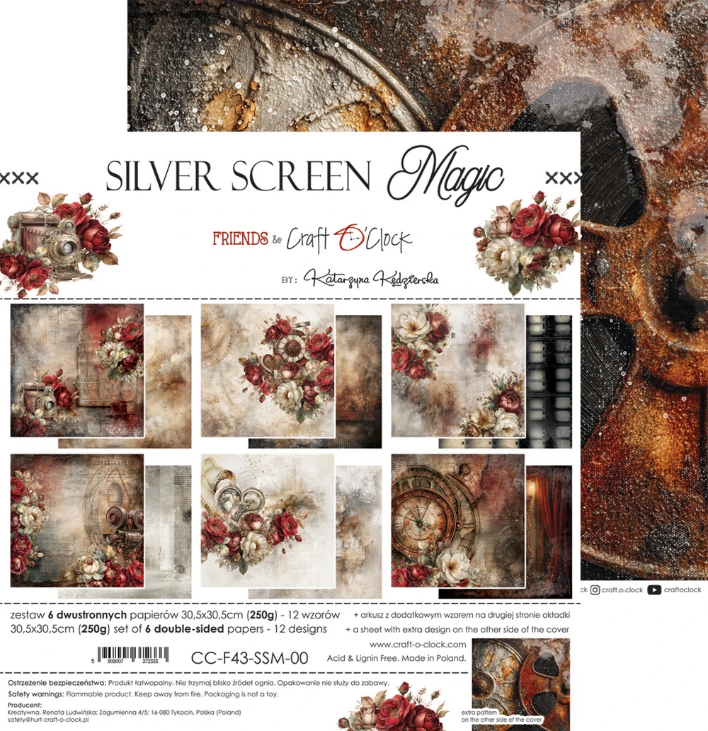 CC-F43-SSM-00 PRZEDSPRZEDAŻ *SILVER SCREEN MAGIC - zestaw papierów 30,5x30,5cm-wysyłka po 17 lipca 2026r.