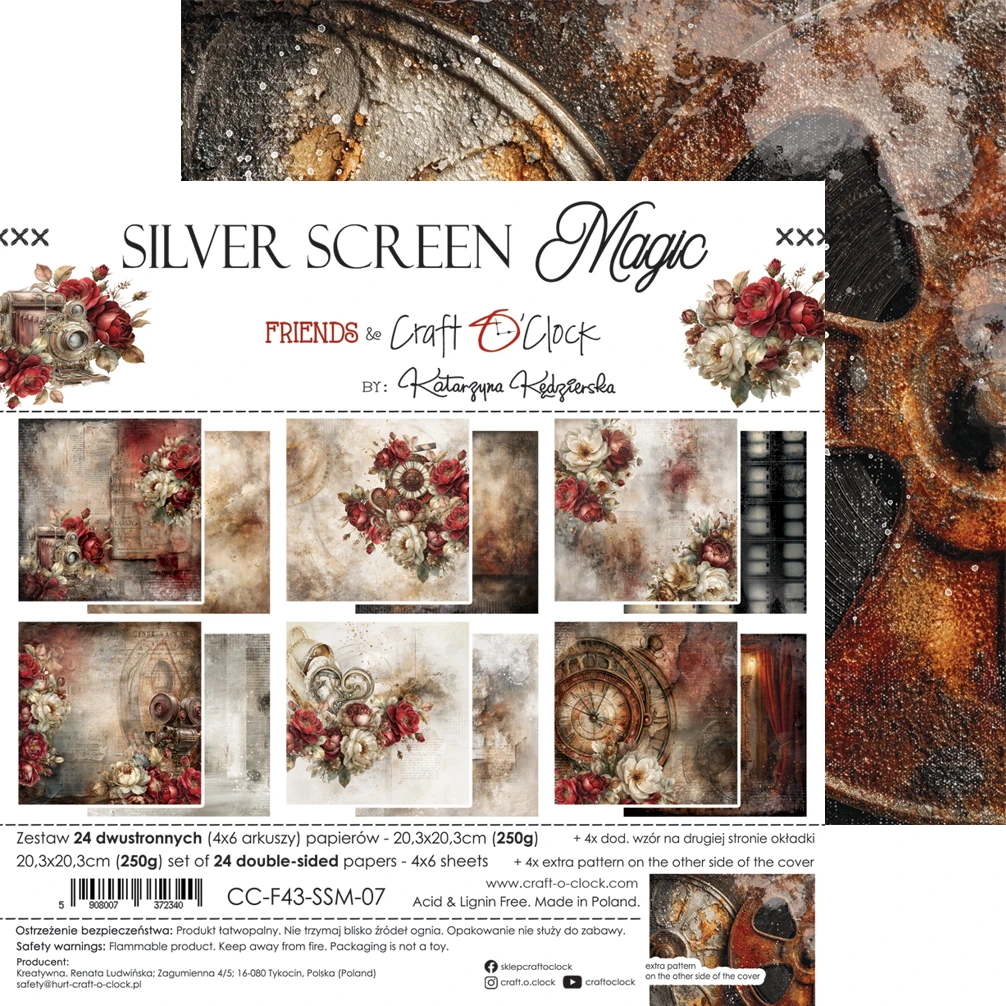CC-F43-SSM-09 PRZEDSPRZEDAŻ *SILVER SCREEN MAGIC - zestaw papierów 20,3x20,3cm - MIX-wysyłka po 17 lipca 2026r.