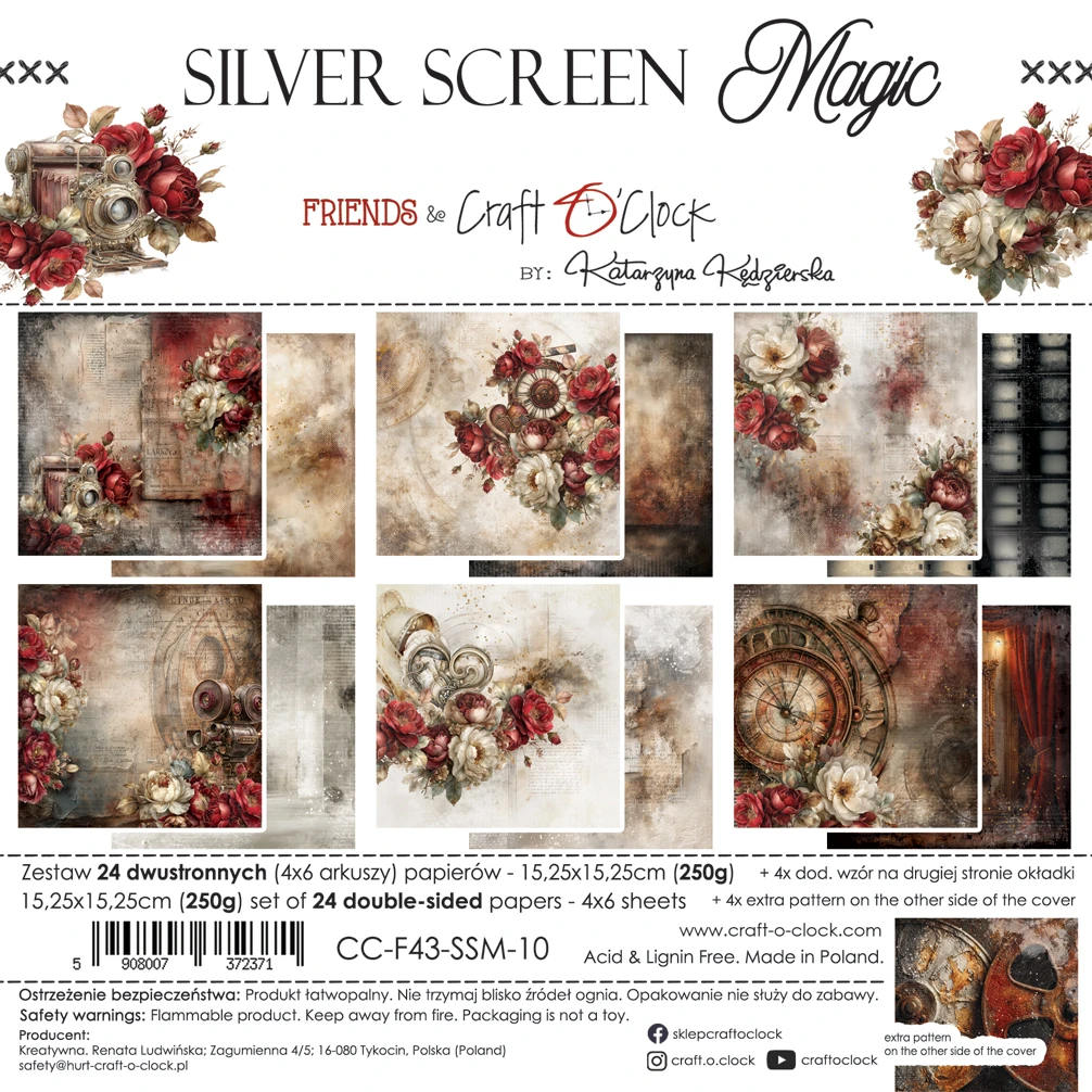 CC-F43-SSM-10 PRZEDSPRZEDAŻ *SILVER SCREEN MAGIC - zestaw papierów 15,25x15,25cm-wysyłka po 17 lipca 2026r.
