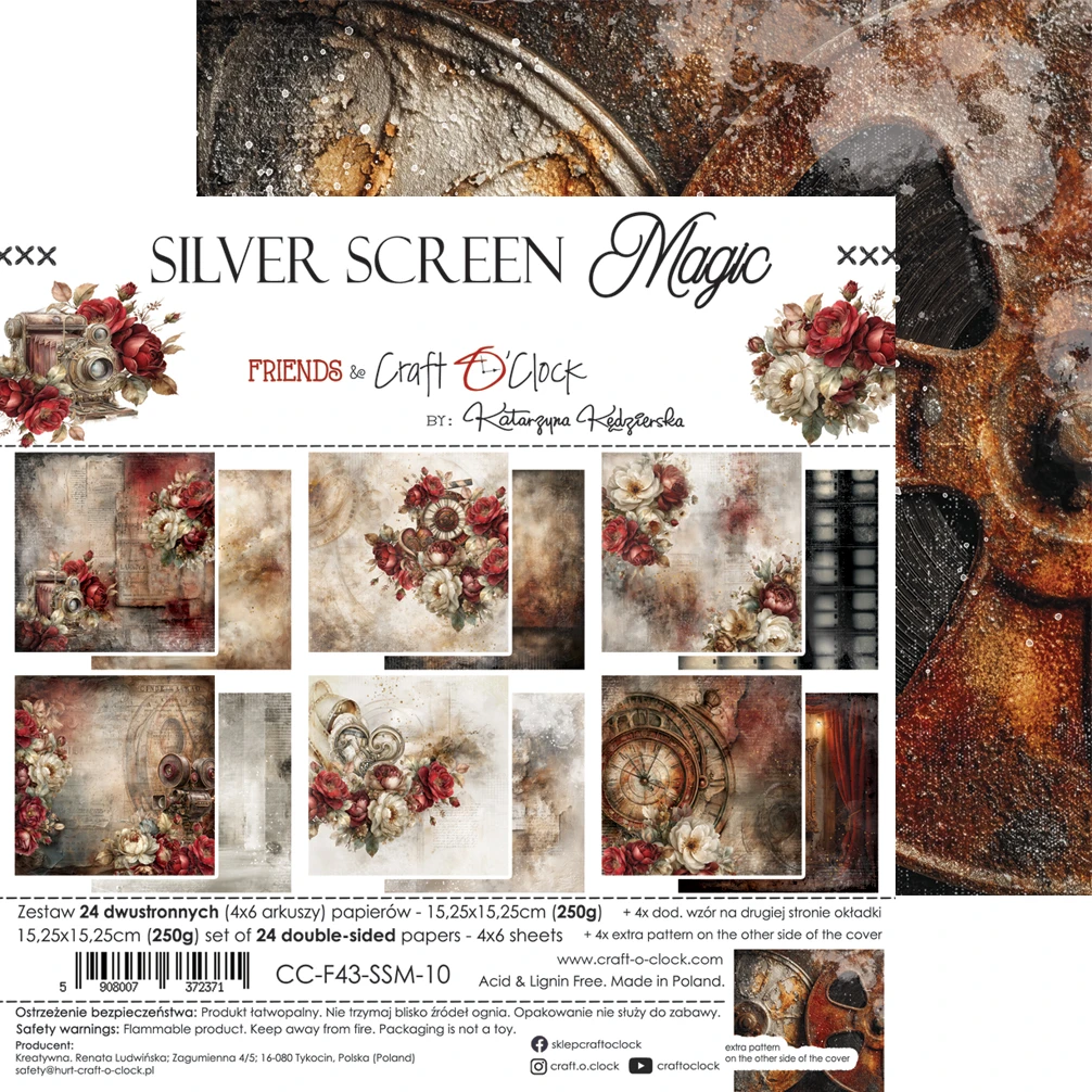 CC-F43-SSM-10 PRZEDSPRZEDAŻ *SILVER SCREEN MAGIC - zestaw papierów 15,25x15,25cm-wysyłka po 17 lipca 2026r.